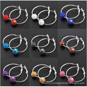 2013 Wholesale Shamballa Earring Jewelry Rhinestone Hoop Earrings SE02